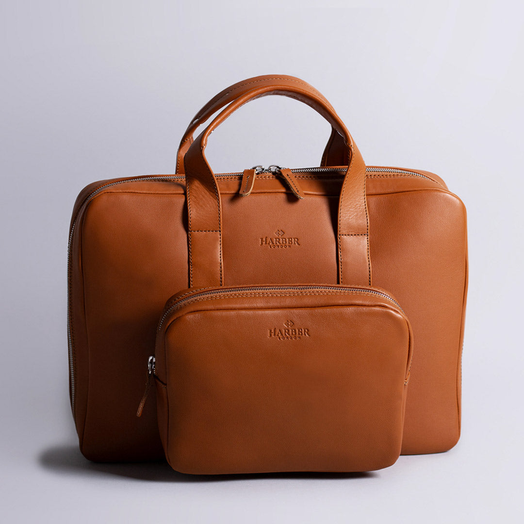 Work Briefcase Solid Leather Work Briefcase | Harber London