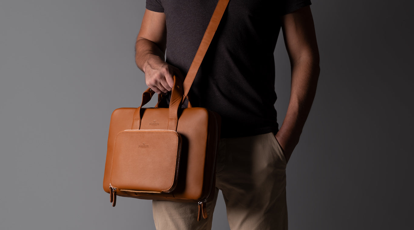 Work leather briefcase