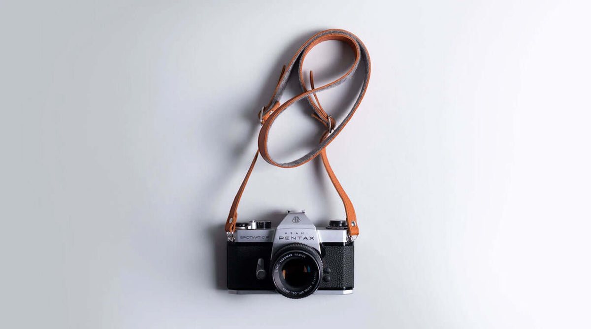 Felt camera strap designed in UK