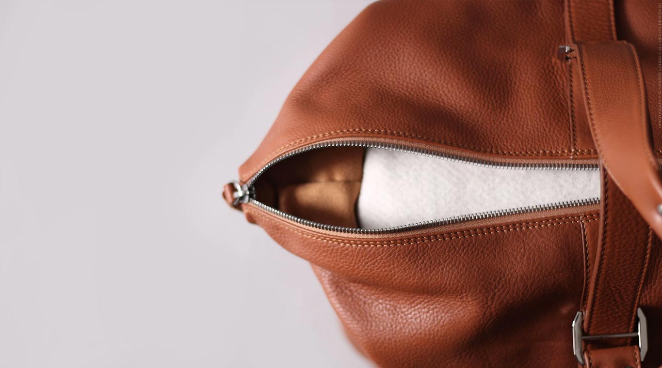 Men's leather shopping bag