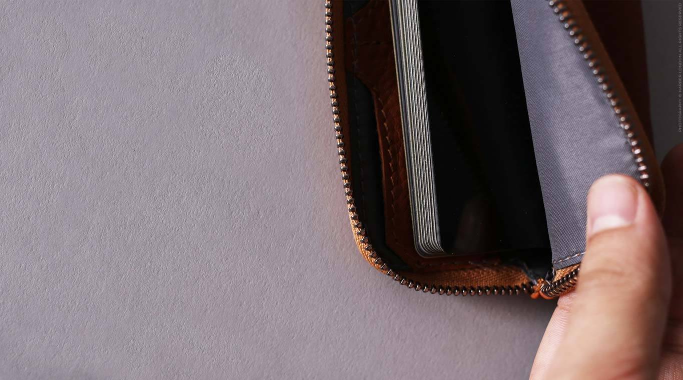 leather zip coin wallet