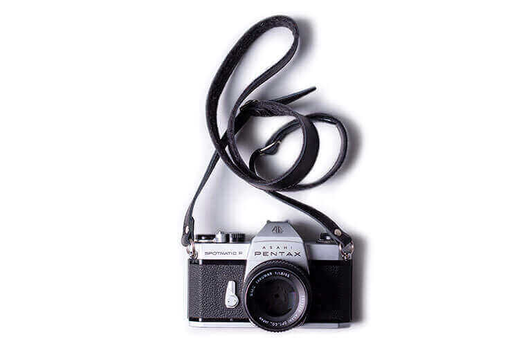 Adjustable Leather & Felt Camera Strap Black 