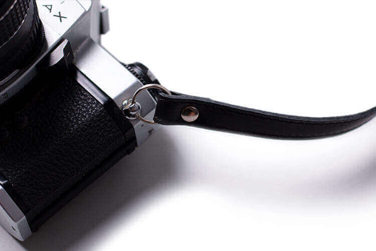 Adjustable Leather & Felt Camera Strap Black