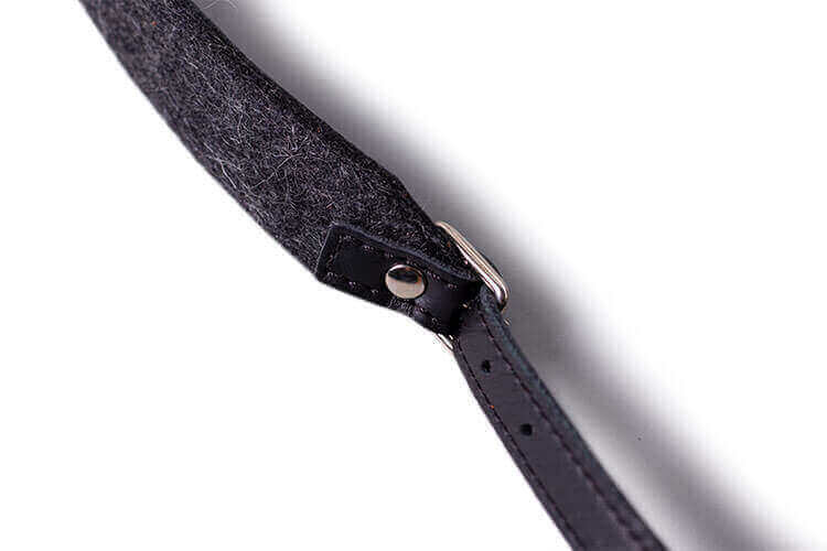 Adjustable Leather & Felt Camera Strap Black