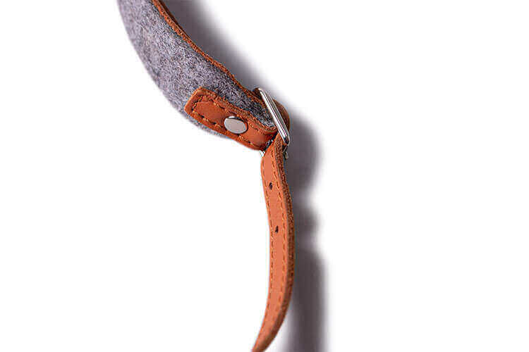 Adjustable Leather & Felt Camera Strap Tan