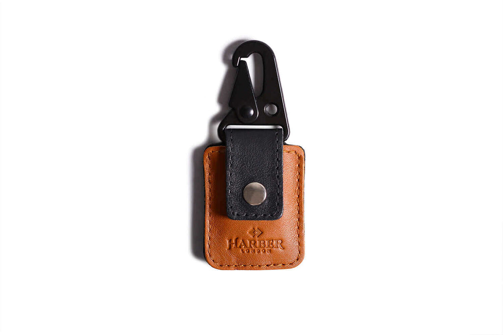 Leather Case for AirTag Tan/Black