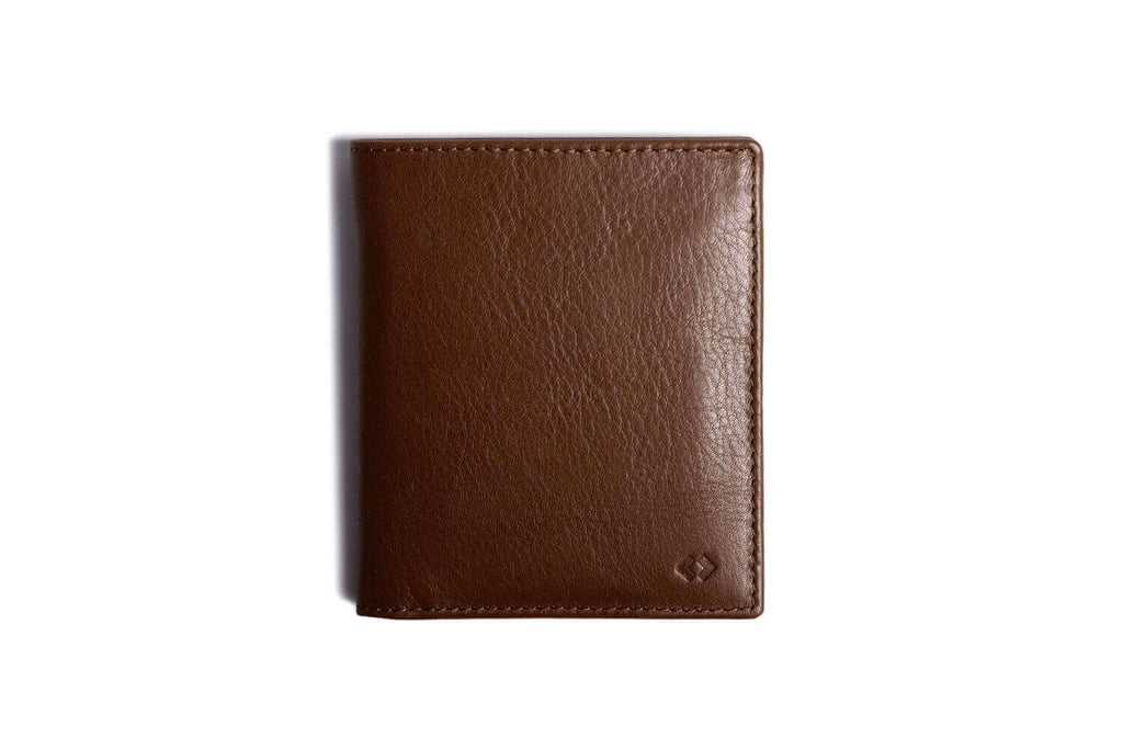 Leather Bifold Zip Wallet with RFID Protection Deep Brown