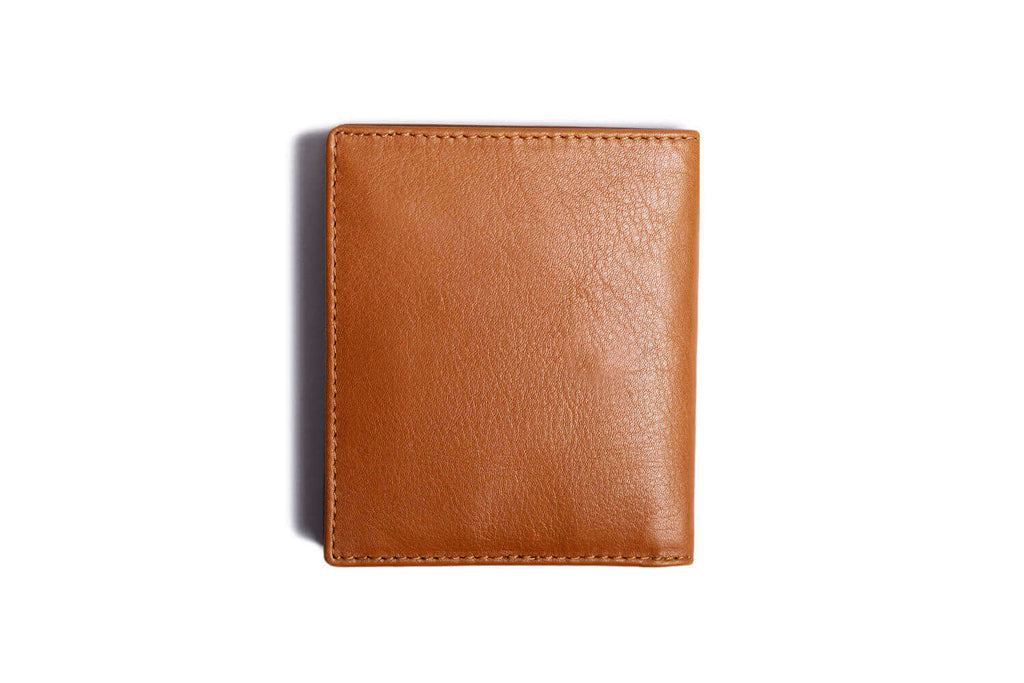 Leather Bifold Zip Wallet with RFID Protection Tan