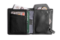 Leather Bifold Zip Wallet with RFID Protection