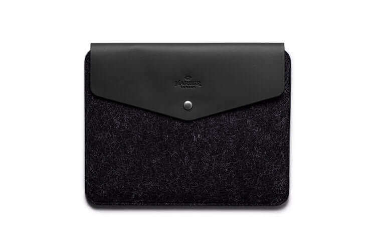 Étui enveloppe en cuir pour iPad noir