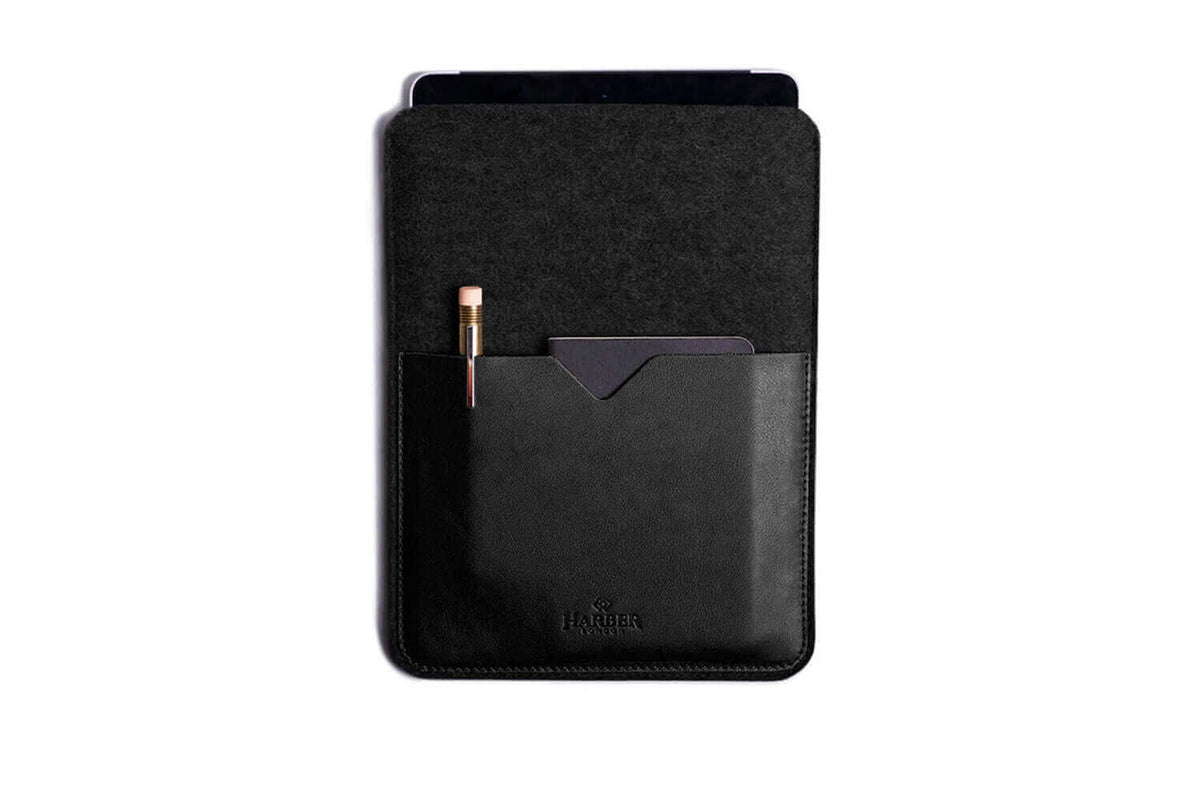 Black Edition – Leather iPad and Kindle Case Sleeve – Leather iPad and Kindle Case Sleeve Black