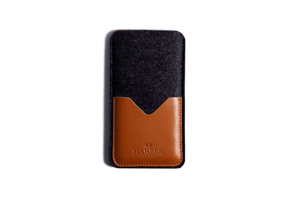 Leather Smartphone Sleeve Wallet Tan