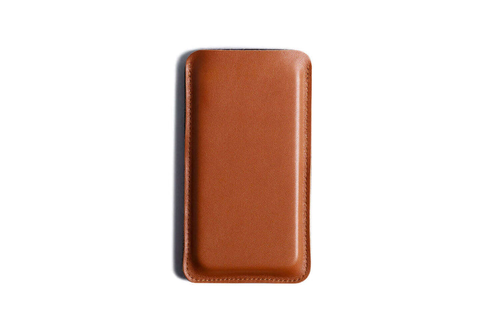 Leather Smartphone Sleeve Wallet Tan