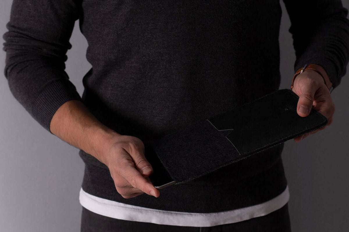 Black Edition – Leather iPad and Kindle Case Sleeve – Leather iPad and Kindle Case Sleeve Black