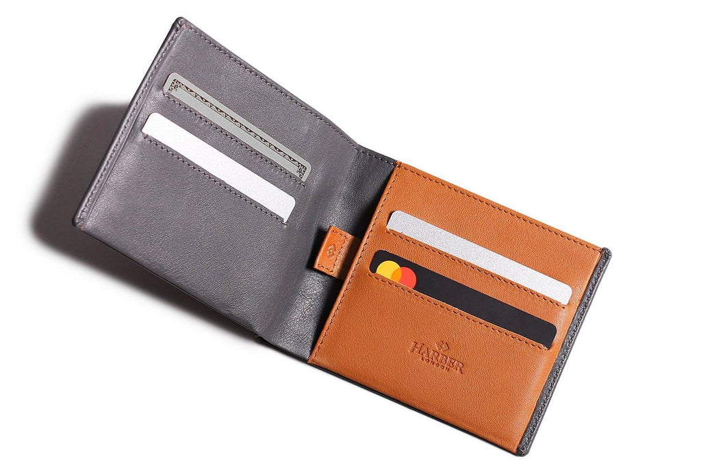 Business Wallet with RFID Protection Grey/Tan