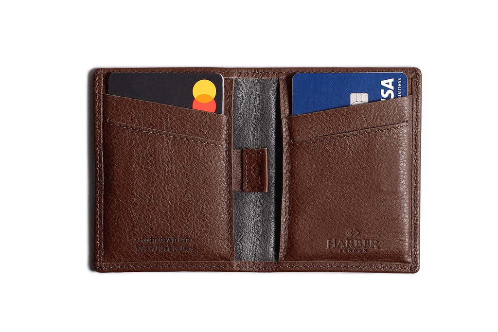 Card Wallet with RFID Protection Deep Brown