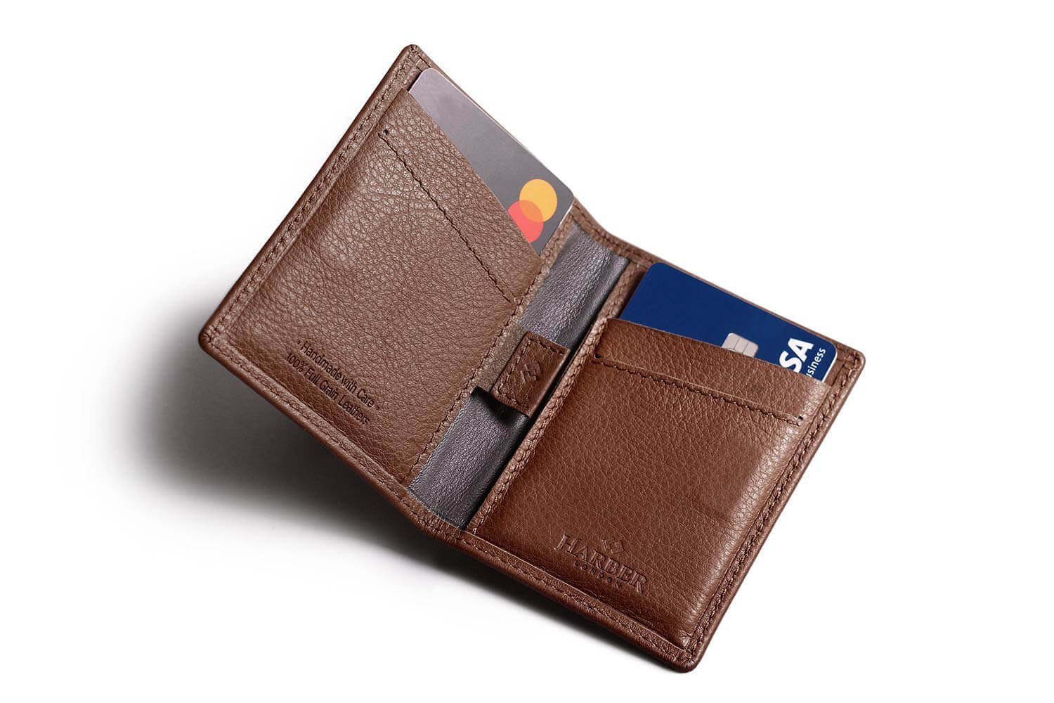 Small Men's Leather Trifold Wallet - 12 Card Slots - RFID Blocking