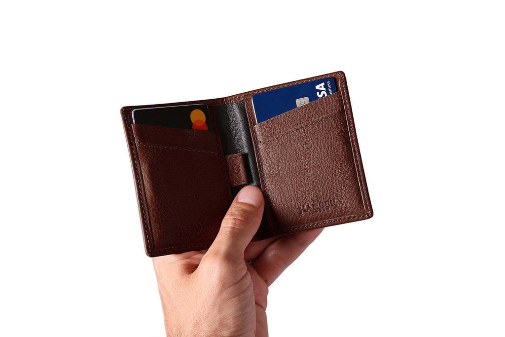 Card Wallet with RFID Protection Deep Brown