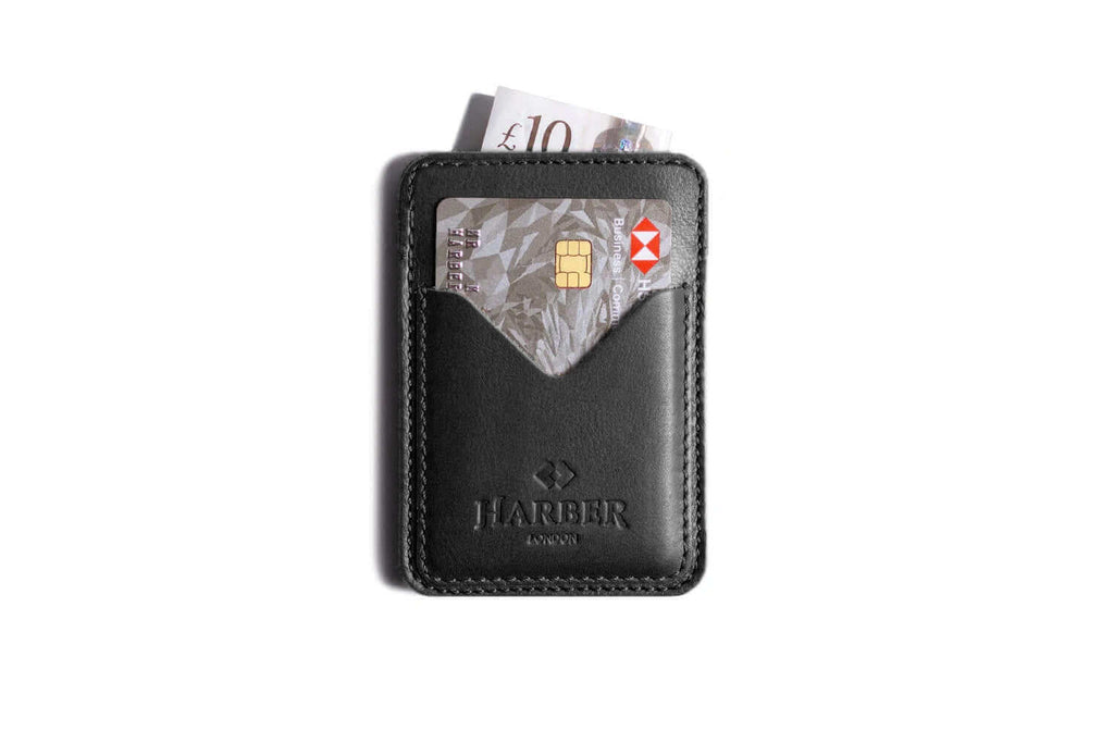  Classic Leather Card Holder - 3 Pocket Black
