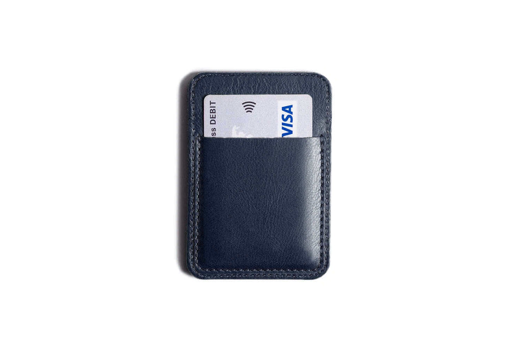  Classic Leather Card Holder - 3 Pocket Navy