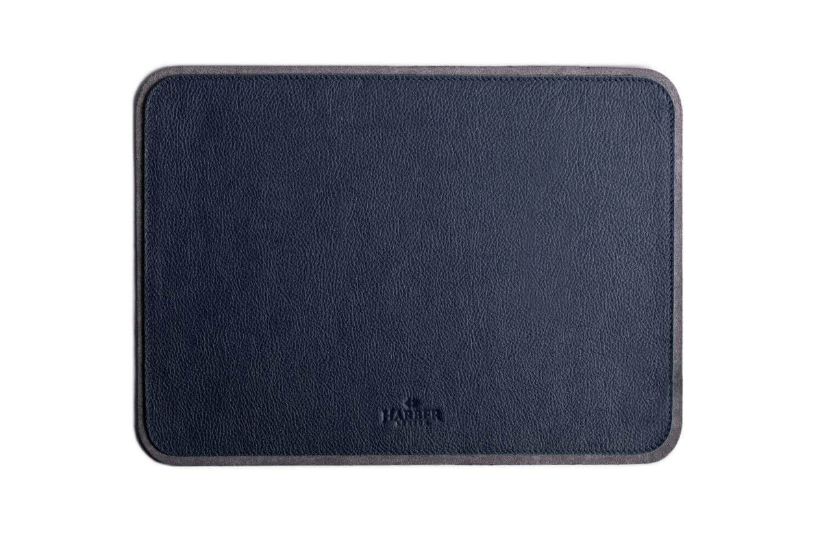 Leather MacPad Navy Microfibre