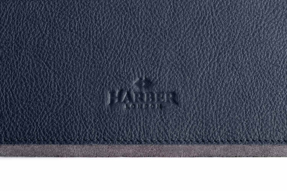 Leather MacPad Navy Microfibre