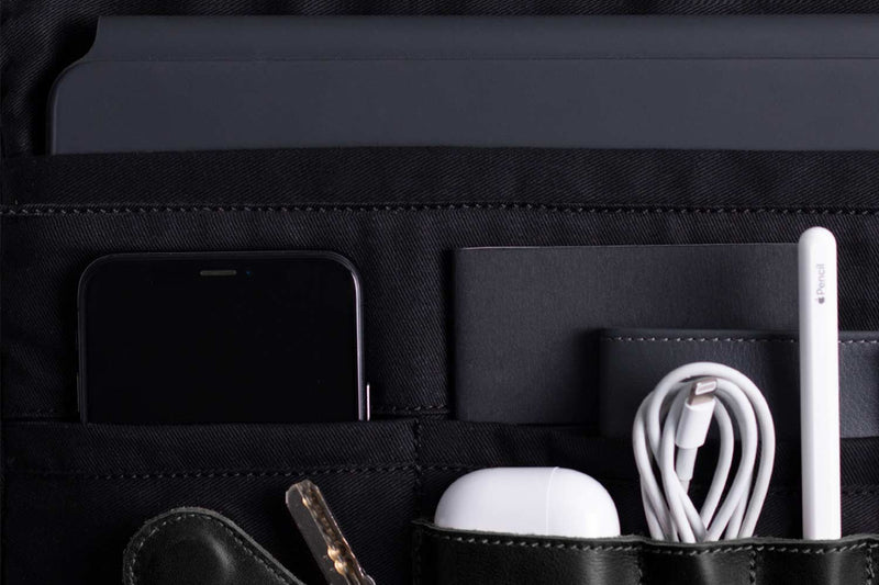 Leather Messenger Bag for iPad Black