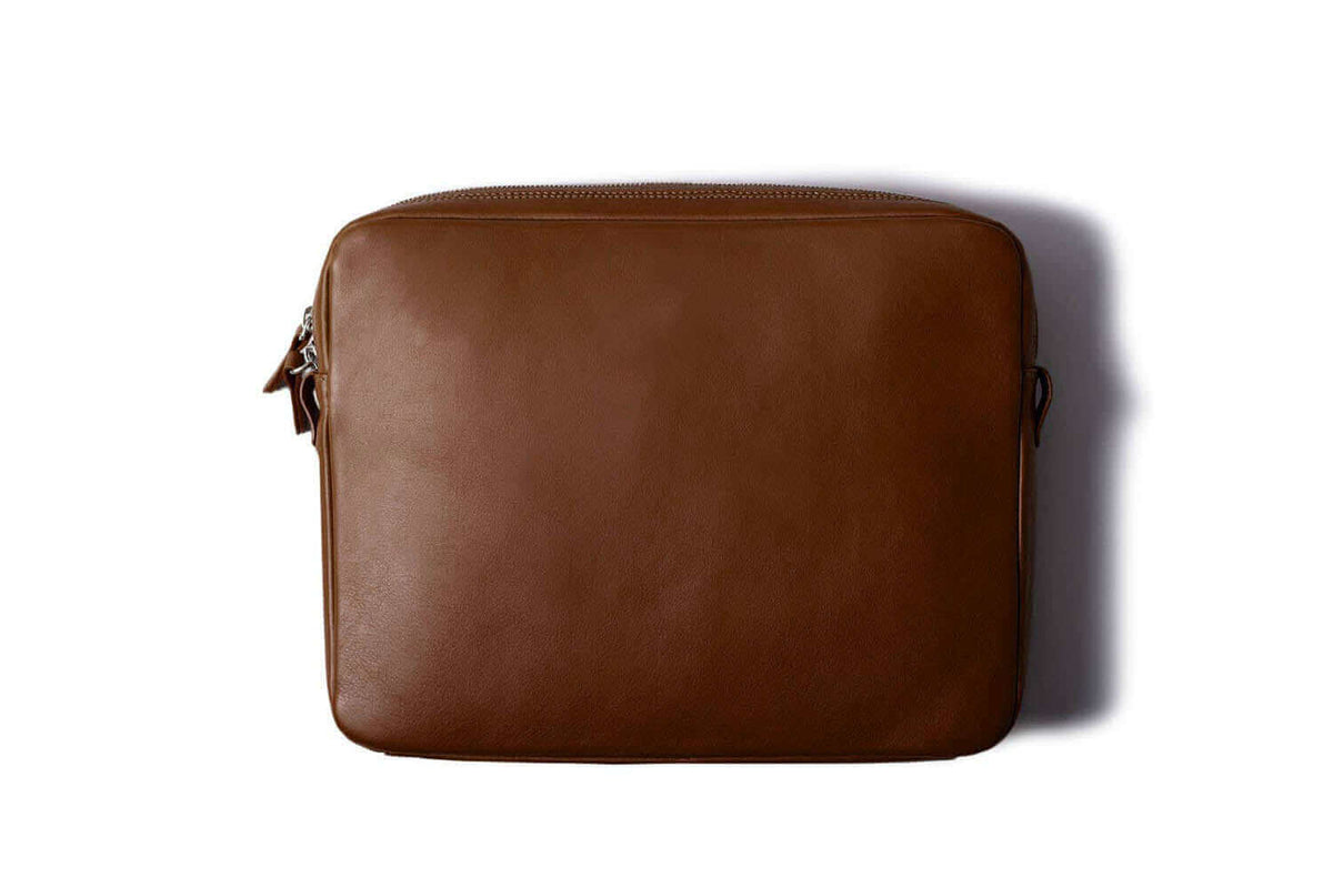 Leather Messenger Bag for iPad Deep Brown