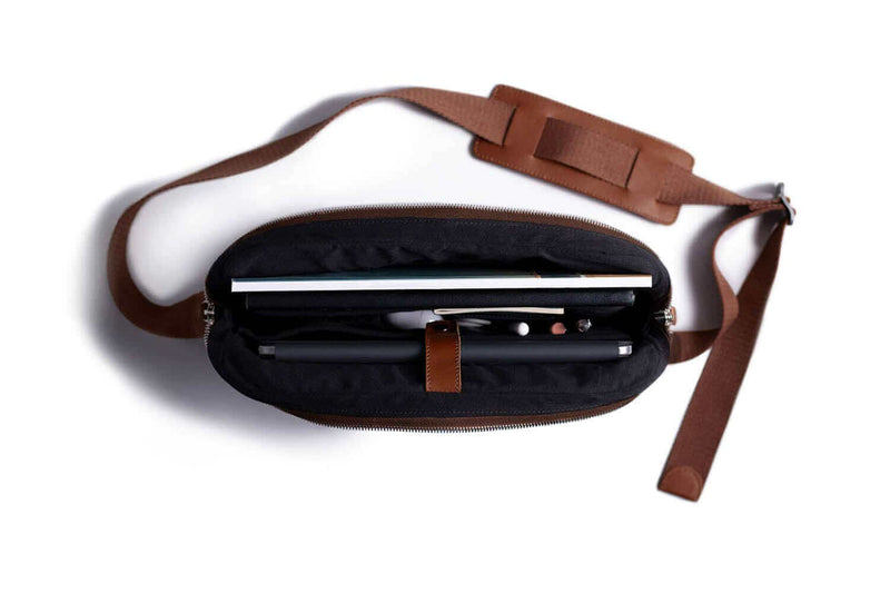 Leather Messenger Bag for iPad Deep Brown