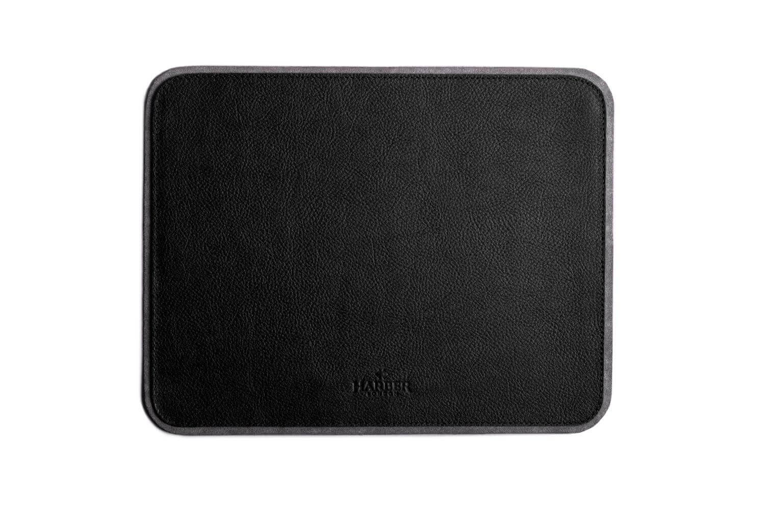 Tapis de souris en cuir microfibre noir