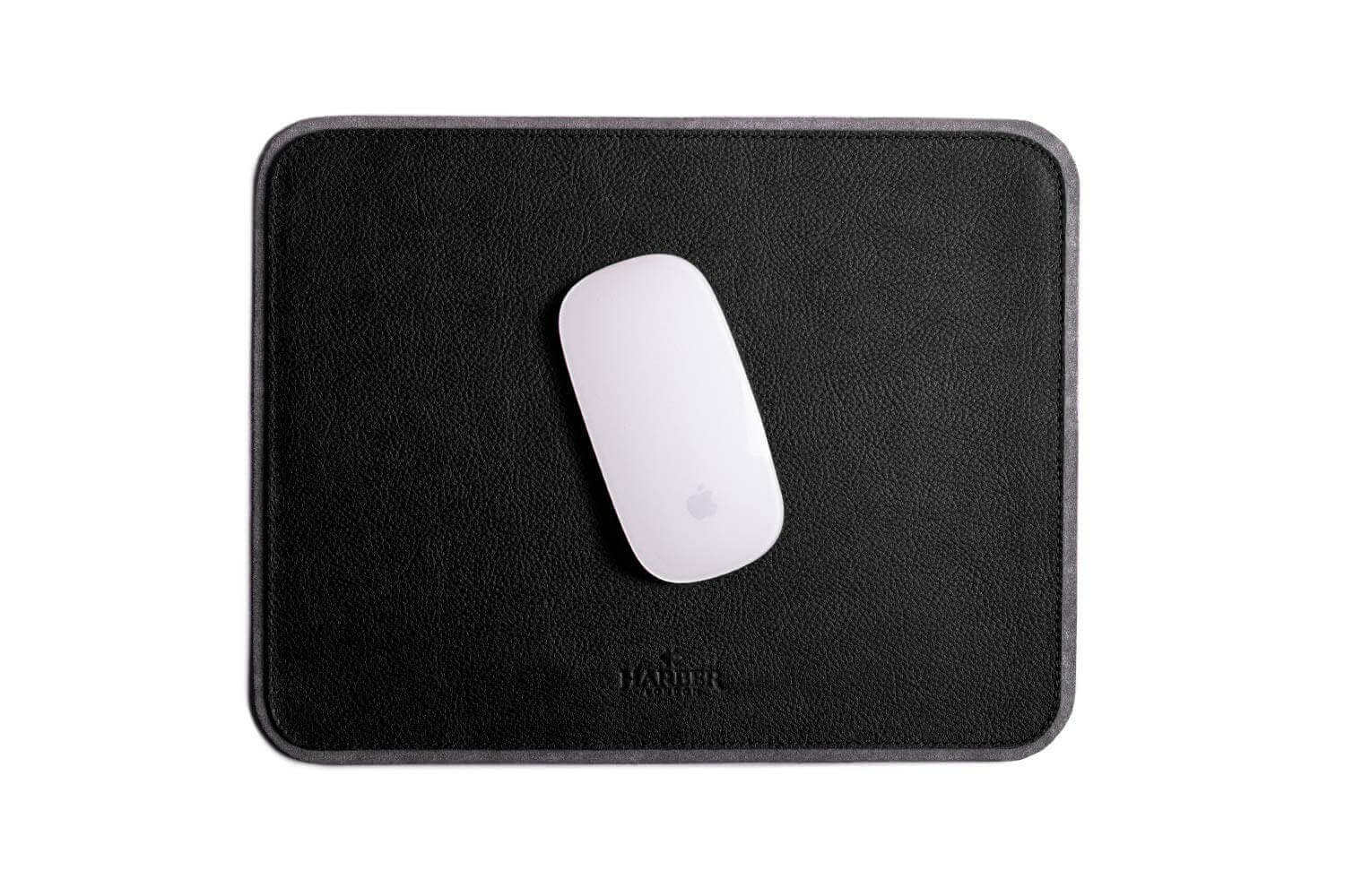 Tapis de souris en cuir microfibre noir