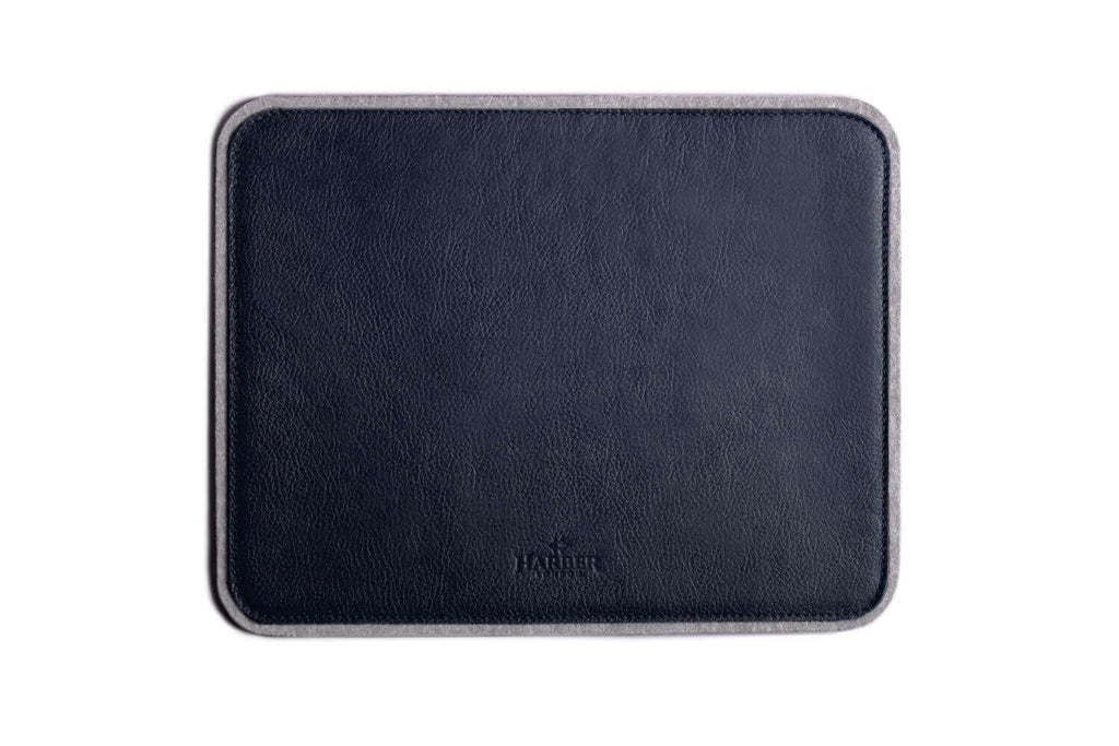  Leather Mouse Pad Navy Felt