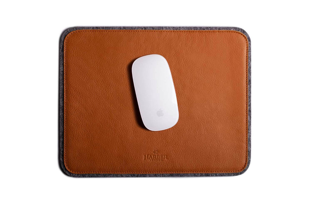  Leather Mouse Pad Tan Felt