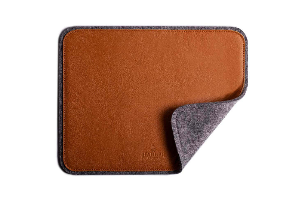  Leather Mouse Pad Tan Felt