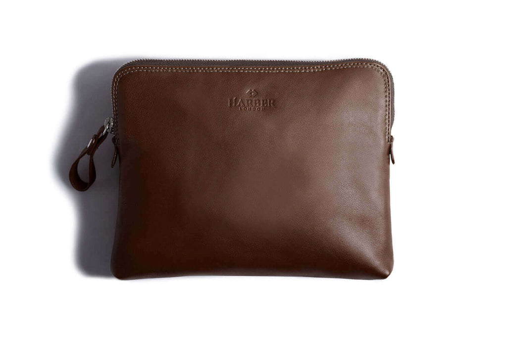 Sac bandoulière en cuir marron foncé