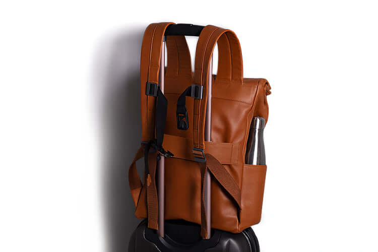 Leather Roll Top Backpack – Tan Nomad Tech