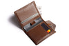 Leather Bifold Wallet with RFID Protection Deep Brown