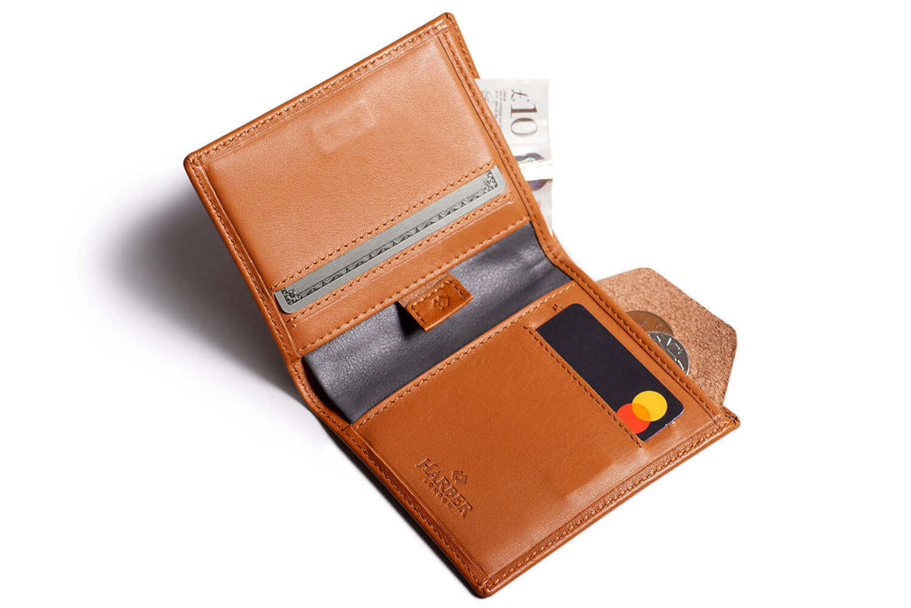 Leather Bifold Wallet with RFID Protection Tan