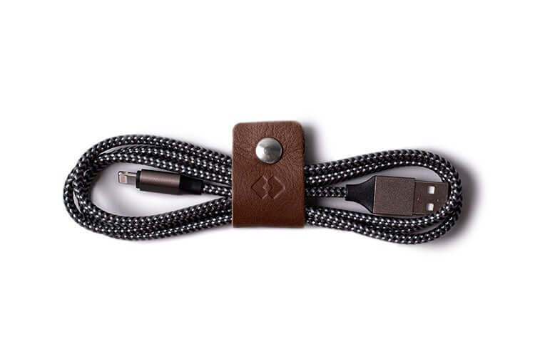 Leather Cable Ties - Pack Organiser Deep Brown