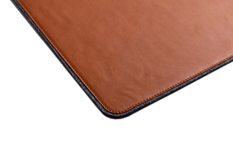 Leather Desk Mat Tan Felt