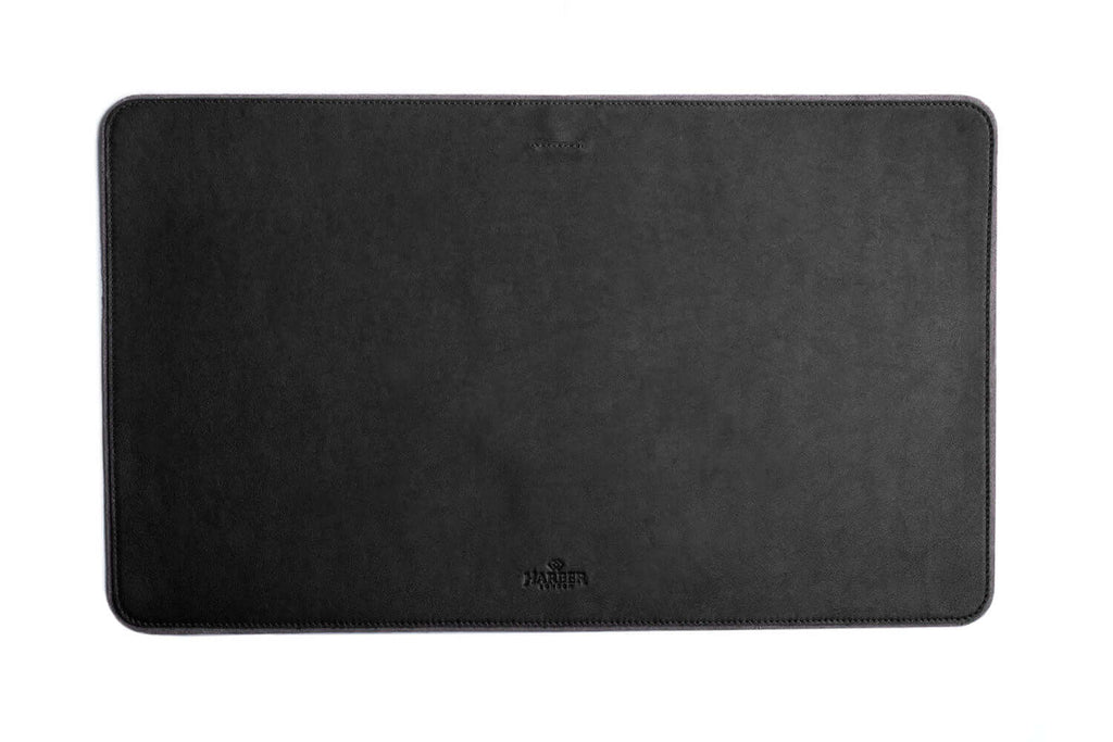 Leather Desk Mat Black Microfibre