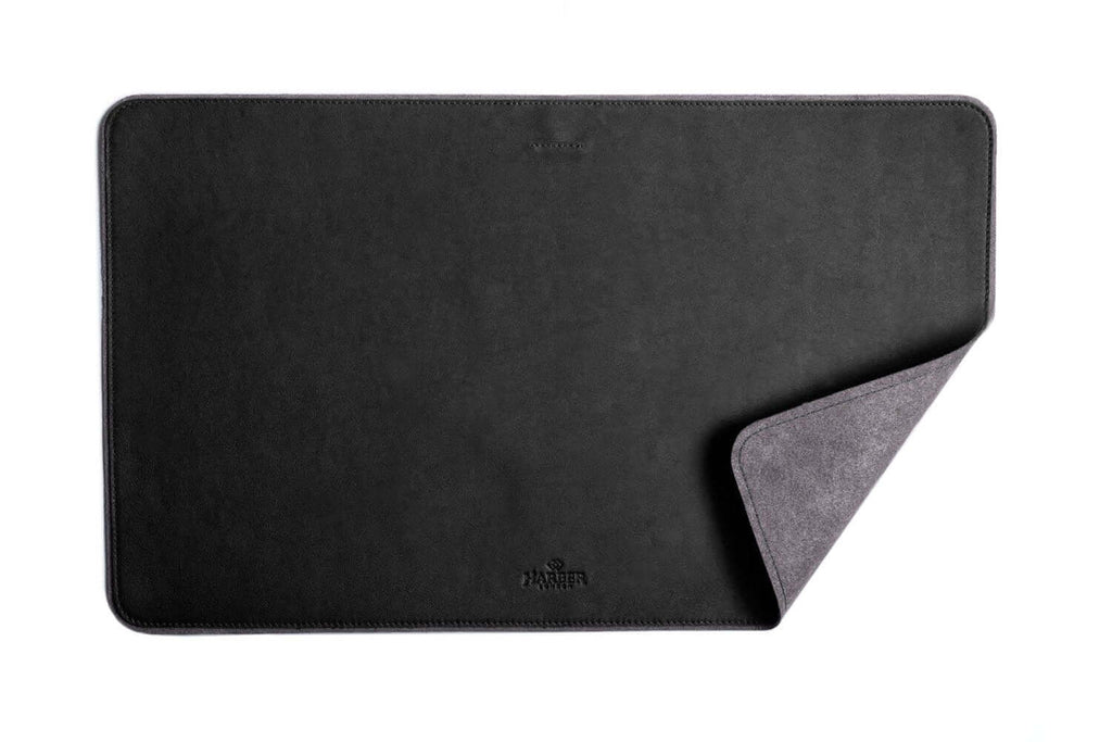 Leather Desk Mat Black Microfibre