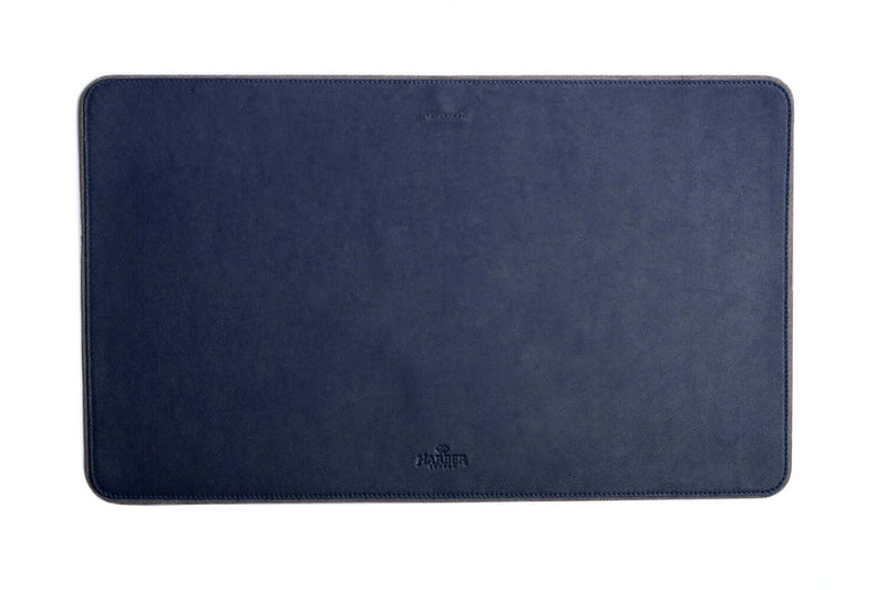 Leather Desk Mat Navy Microfibre