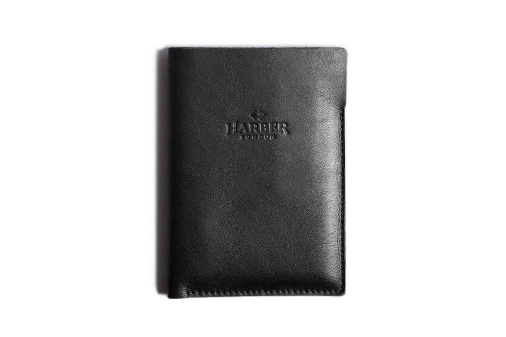Portefeuille passeport vertical super fin noir