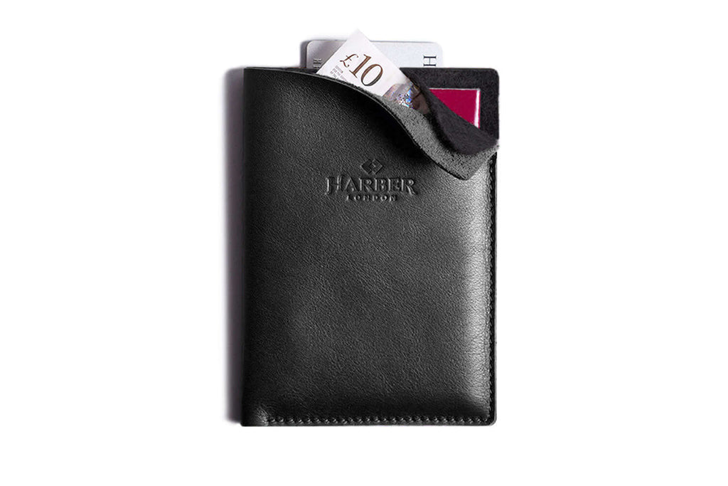 Super Slim Vertical Passport Wallet Black