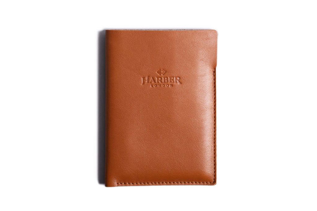 Super Slim Vertical Passport Wallet Tan