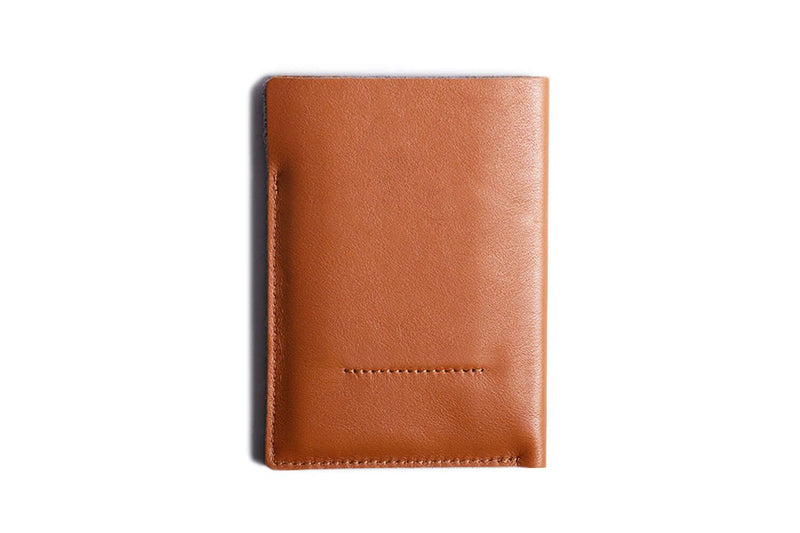 Super Slim Vertical Passport Wallet Tan