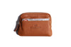 Leather Zip Pouch Wallet Tan