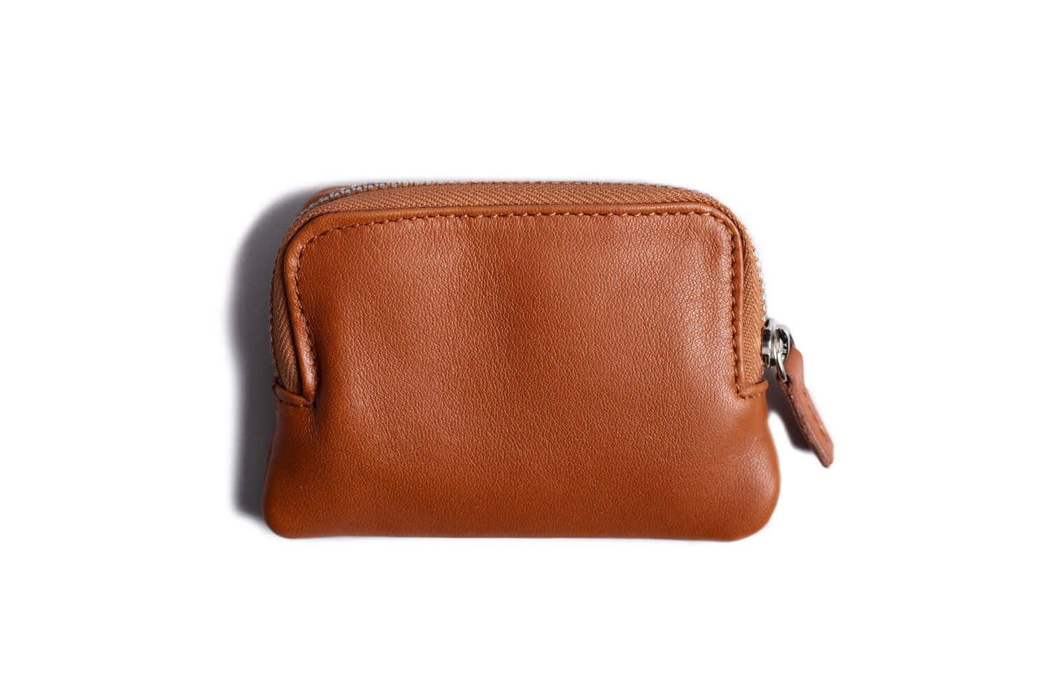 Portefeuille en cuir avec pochette zippée Tan