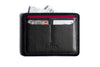  Flat Leather Passport Holder Black/Black Felt